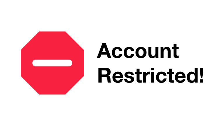 Account restricted error message