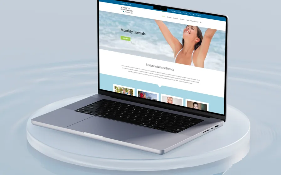 Advanced Rejuvenation - Home page mockup