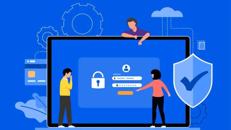 Illustration of developers securing a website