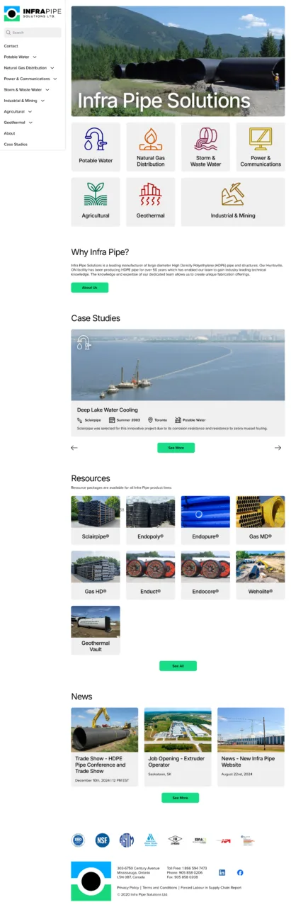 Infra Pipe Full Home Screen