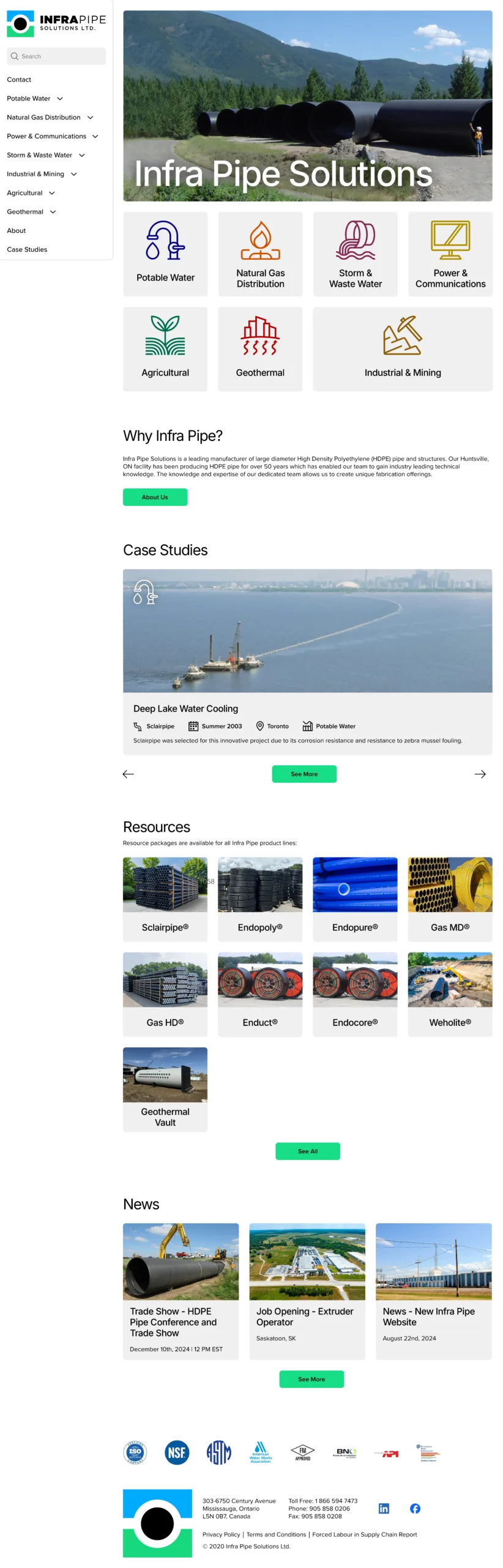 Infra Pipe Full Home Screen