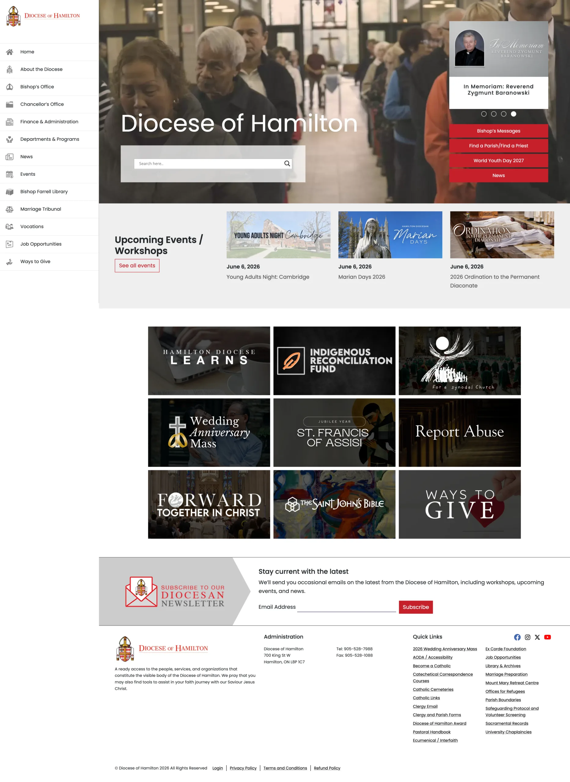 Hamilton Diocese home page