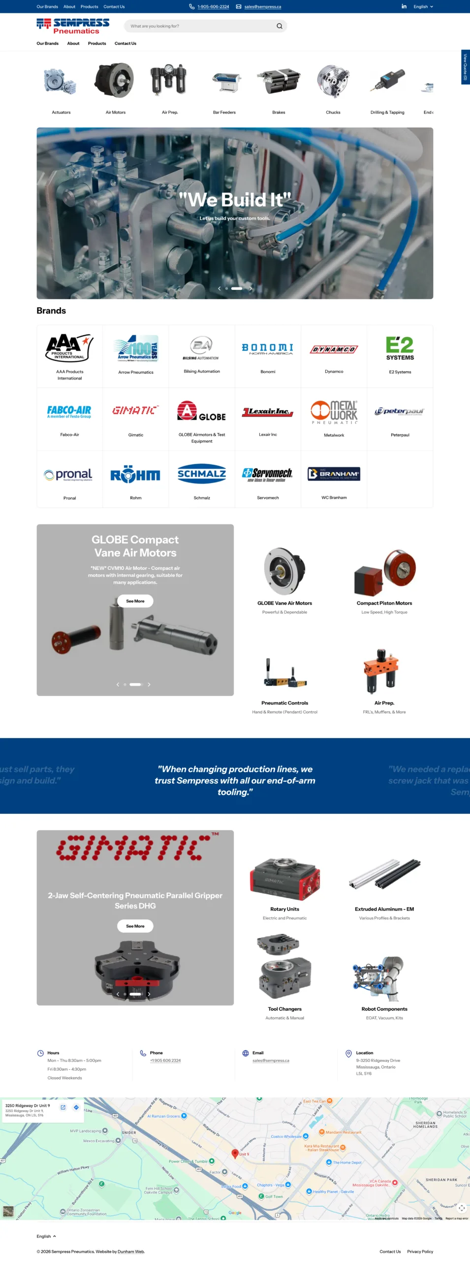 Sempress home page screenshot