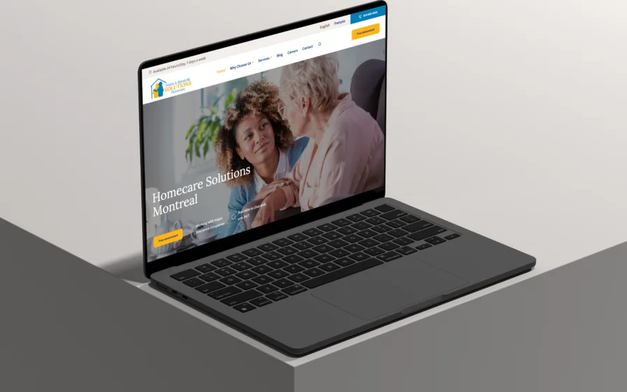 Homecare Solutions home page mockup