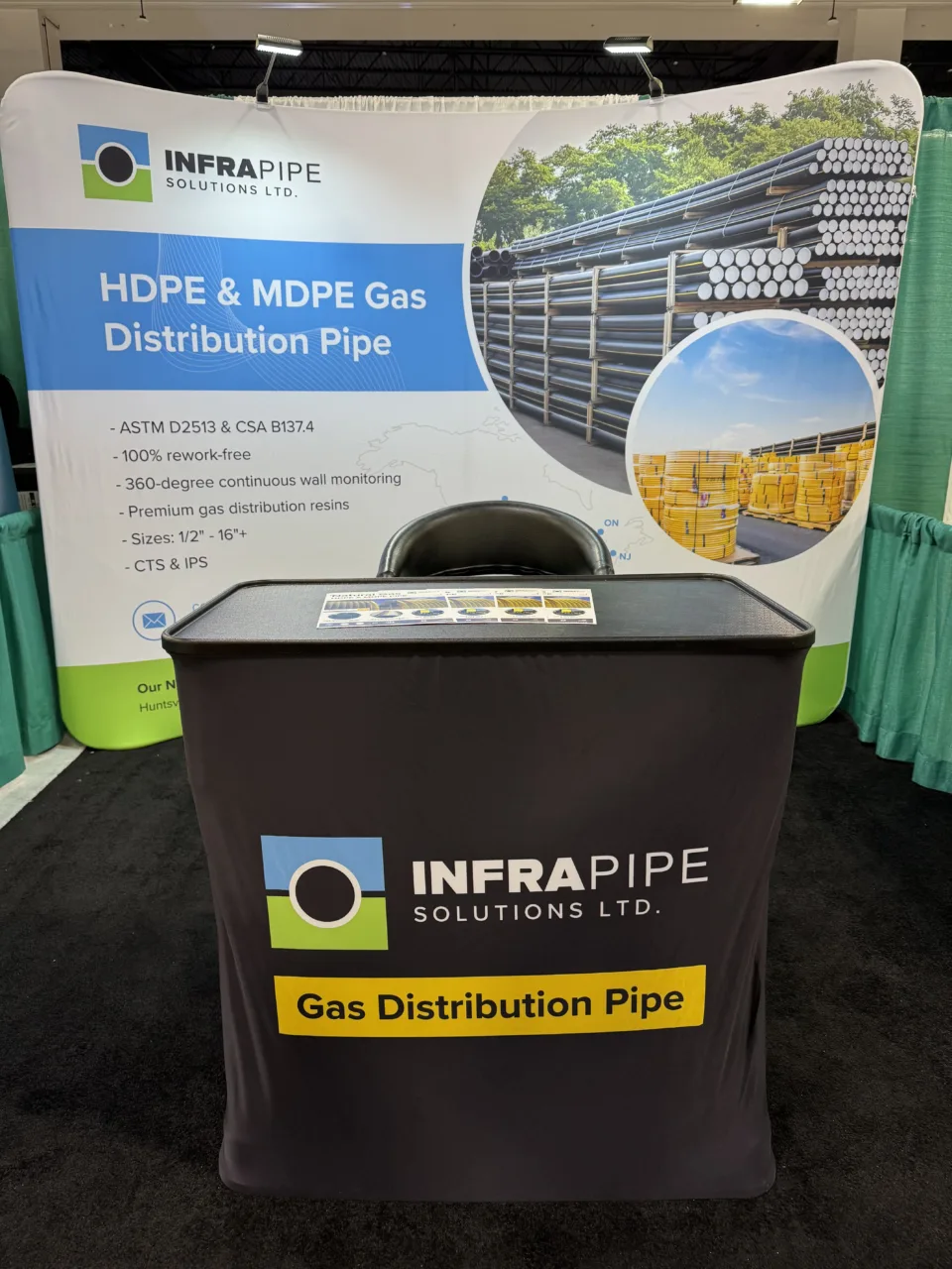 Infra pipe event booth designed by Dunham
