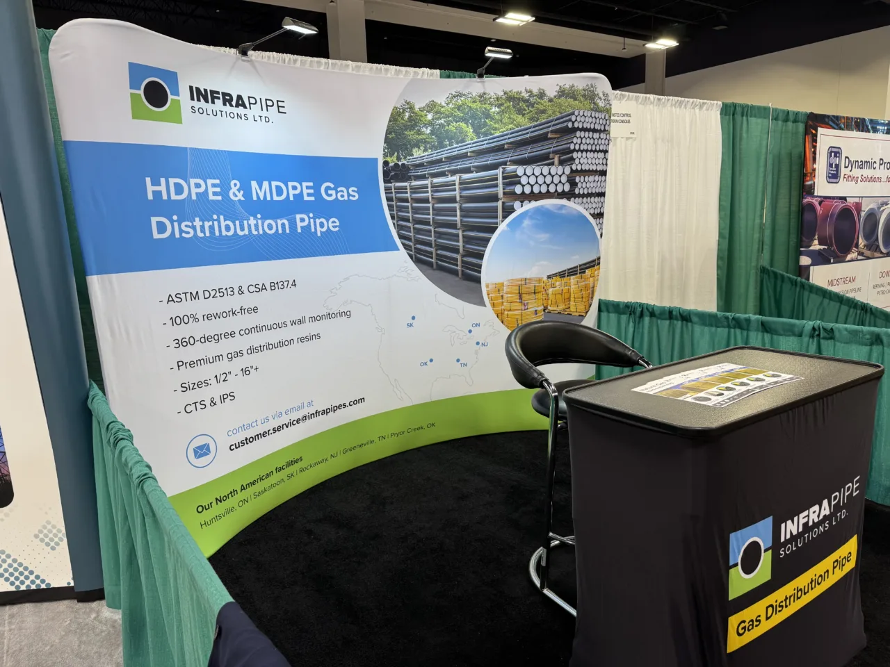 Infra pipe event booth designed by Dunham