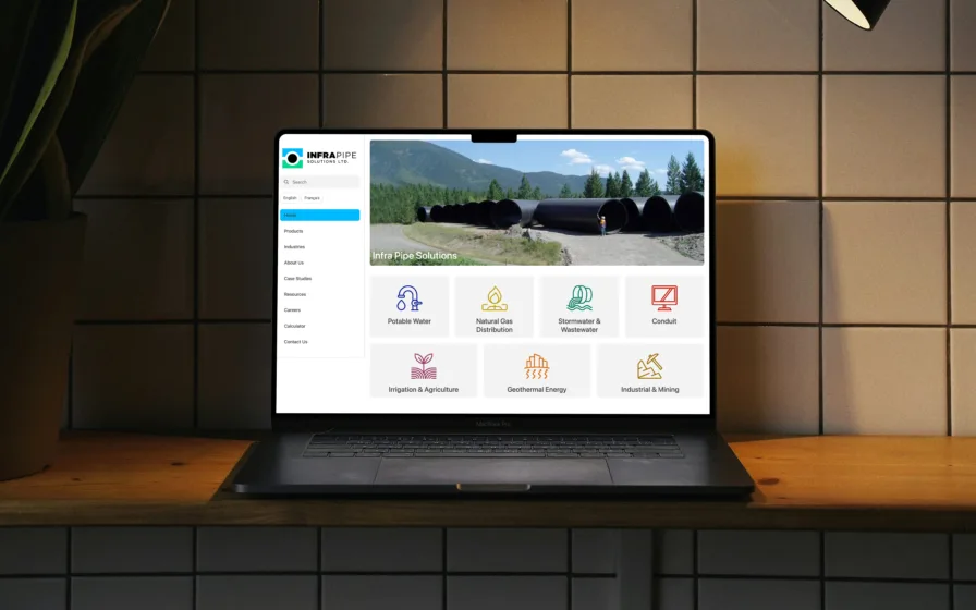 Infra Pipe website design
