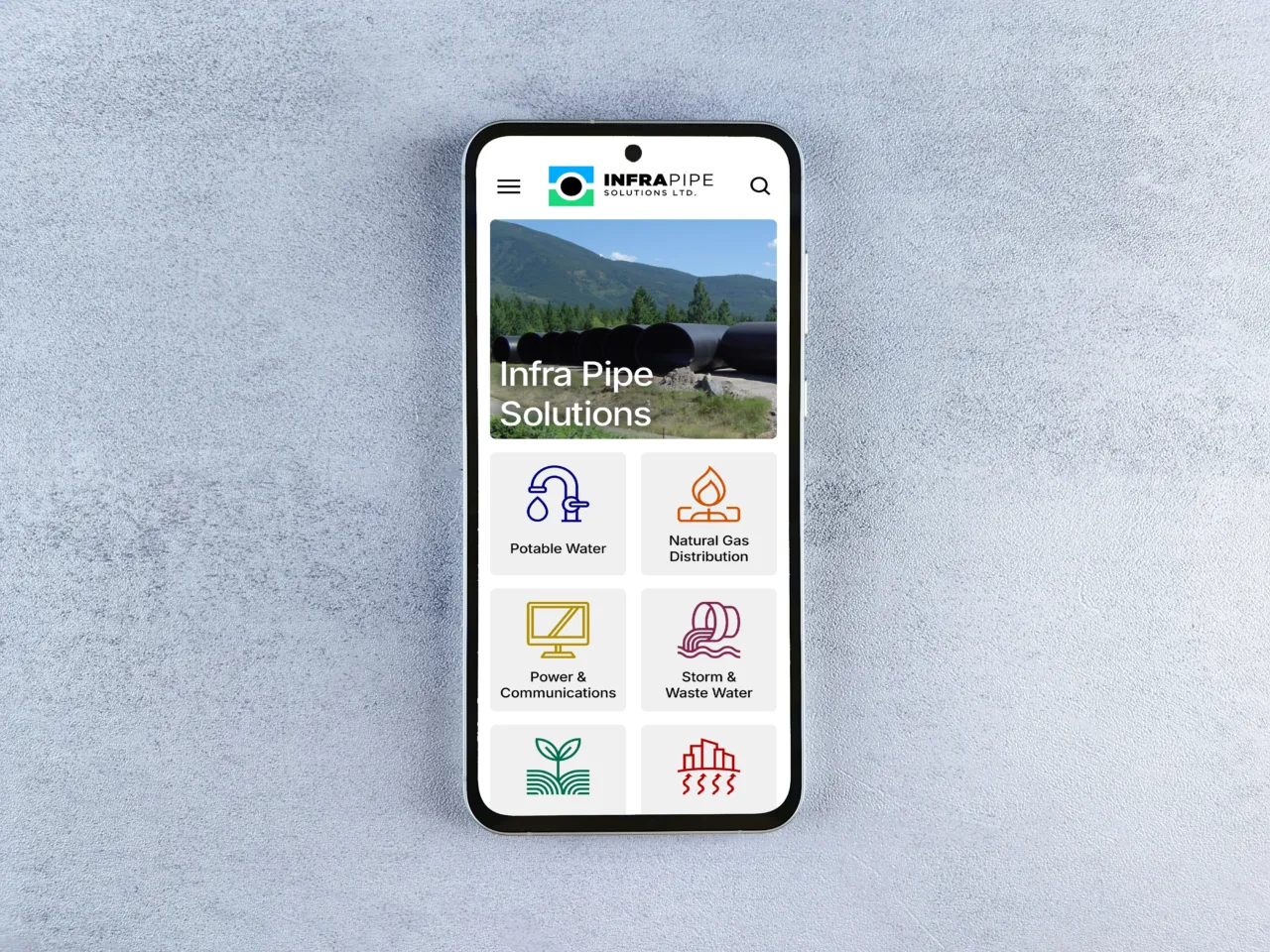 Infrapipe phone mockup