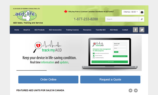 AED4Life website design