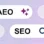 An AI search bar saying AEO and a traditional search bar saying SEO