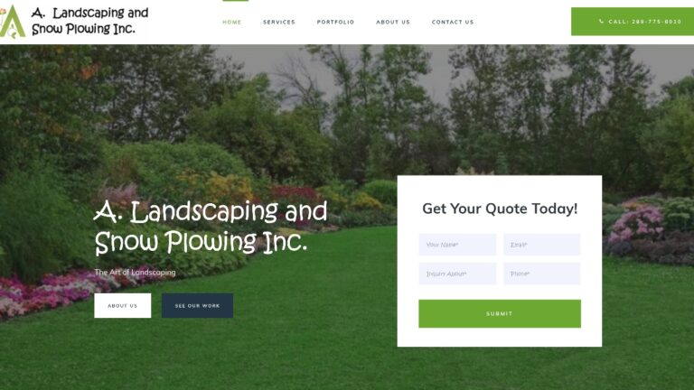 A. Landscaping and Snow Plowing website