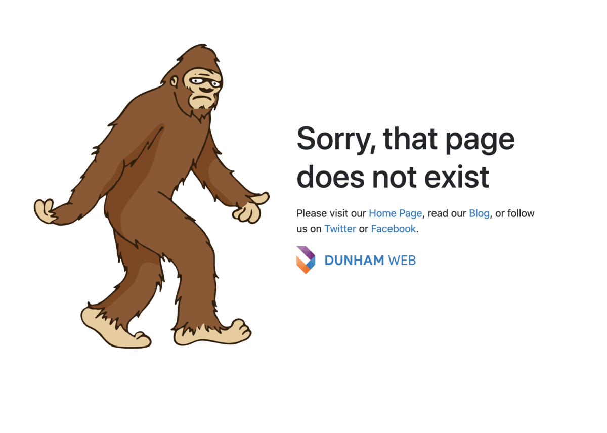 Dunham's 404 Page