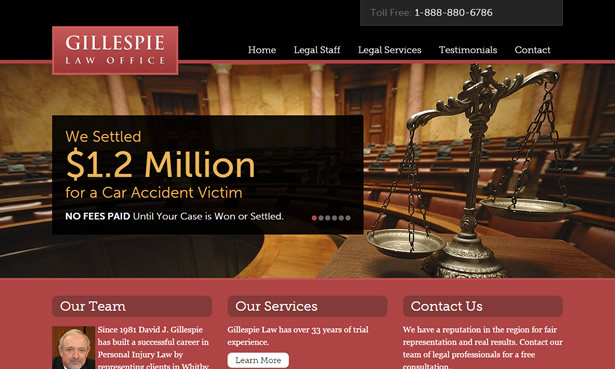 Gillespie Law Office website design