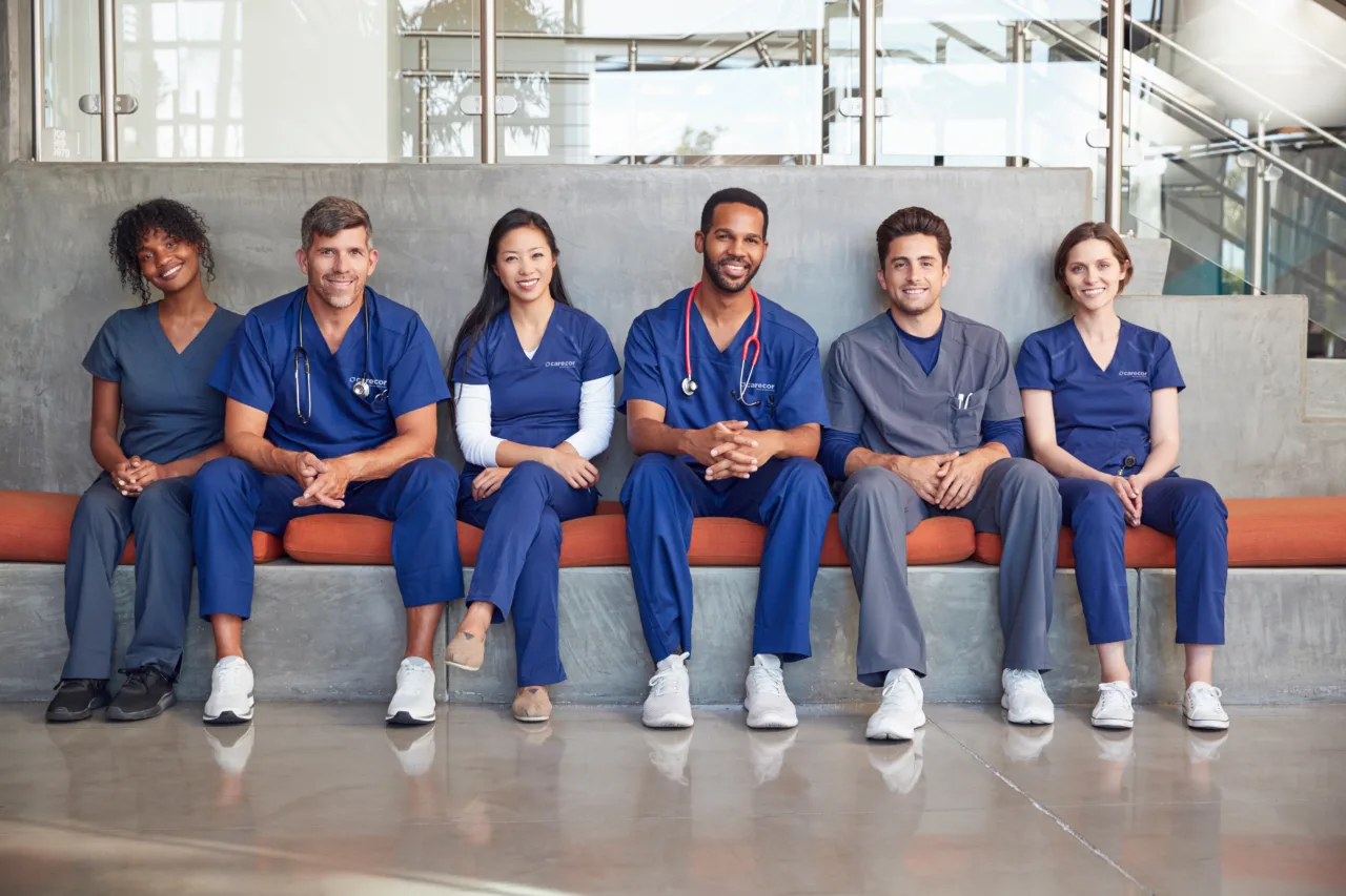 Group of healthcare professionals sitting together