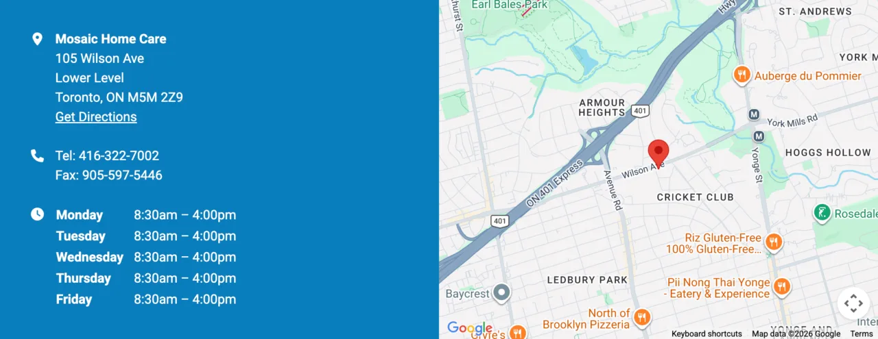 Mosaic Home Care map