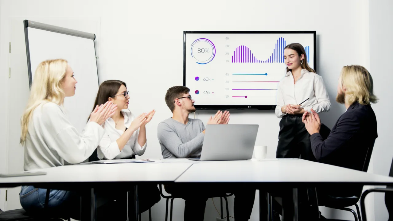 Digital marketing team in board meeting