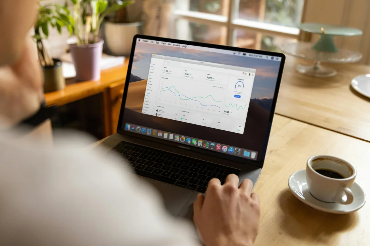 Marketing dashboard on laptop
