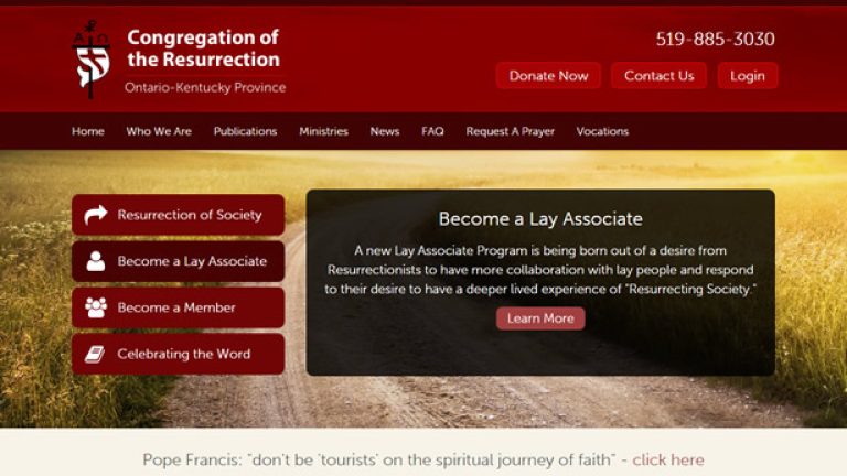 Congregation of the Resurrection Website Design