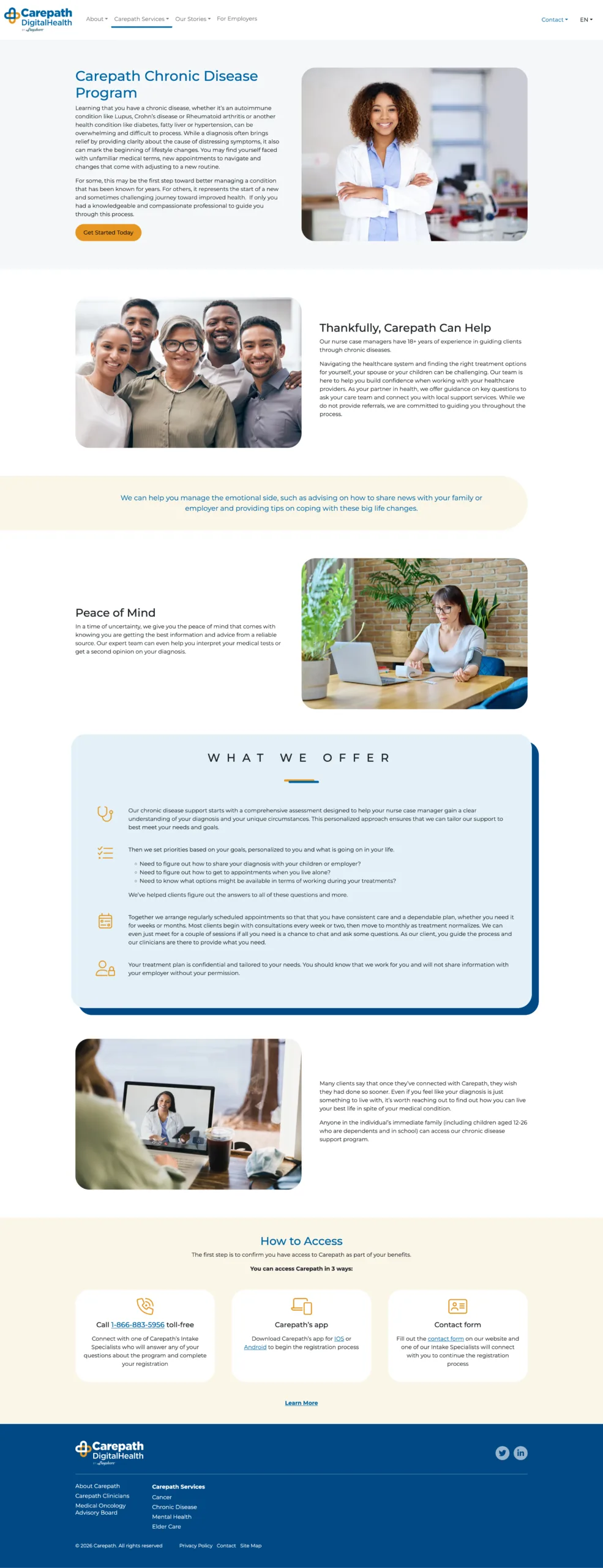 Carepath service page screenshot