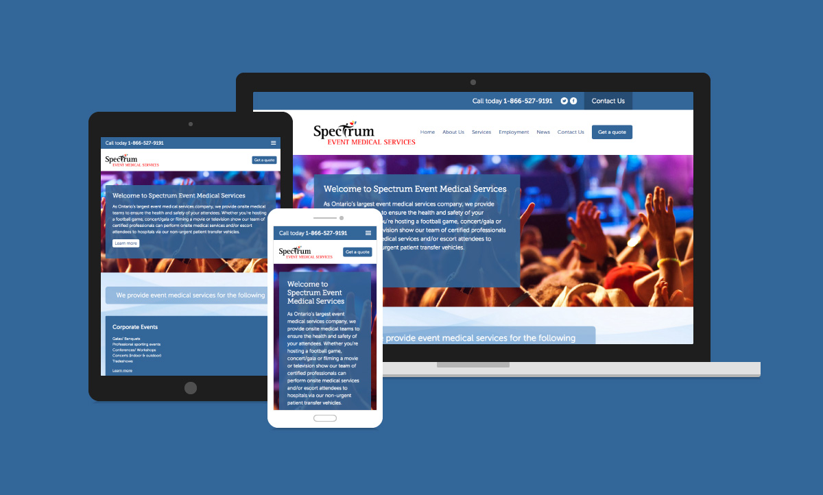 Spectrum Event Medical Services Website Design
