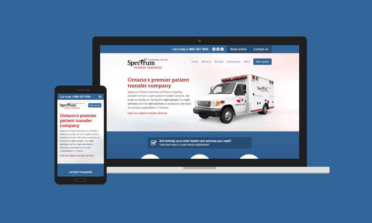 Spectrum Patient Services Website Design