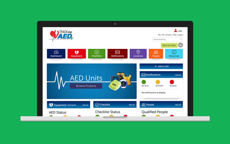 TrackMyAED Plus Website Design