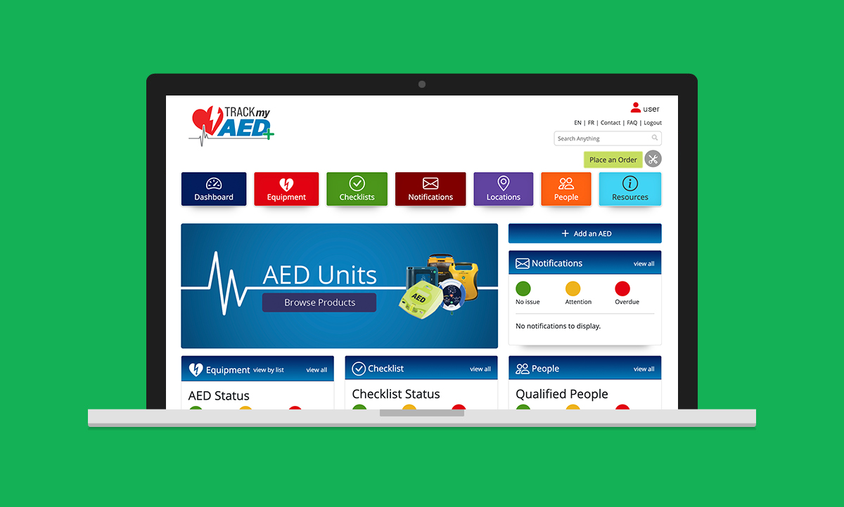 TrackMyAED Plus Website Design