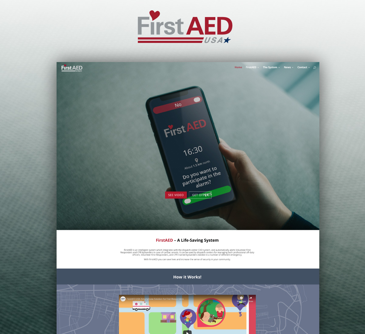 Snapshot of FirstAED Website